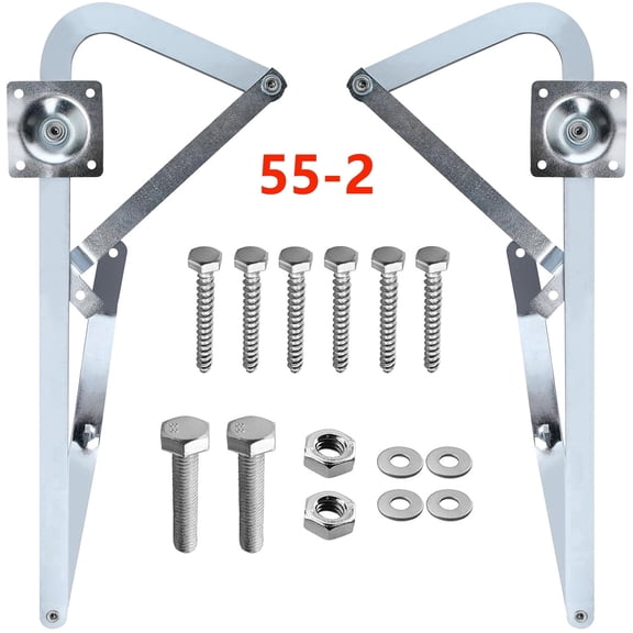 55-2 Attic Ladder Spreader Hinge Arms Replacement Compatible with Werner Mk5, WU2210, W2208, W2210 after 2010 - 1 Pair (Thick Galvanized)