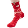 thumbnail image 4 of Penkiiy 3 Pairs Christmas Winter Socks in Bulk Xmas Soft Colorful Warm Men Socks Unisex Novelty Cotton Crew Socks Red, 4 of 8