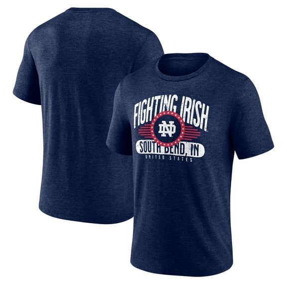Men's Navy Notre Dame Fighting Irish Badge of Honor Tri-Blend T-Shirt