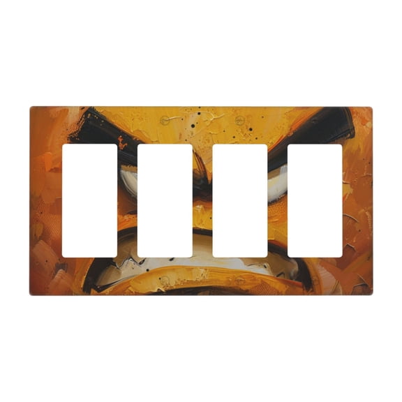 angry face Switch Cover Decorative Wall Plate / 4-Gang 4-Decor / Standard Size 4.5x8 in