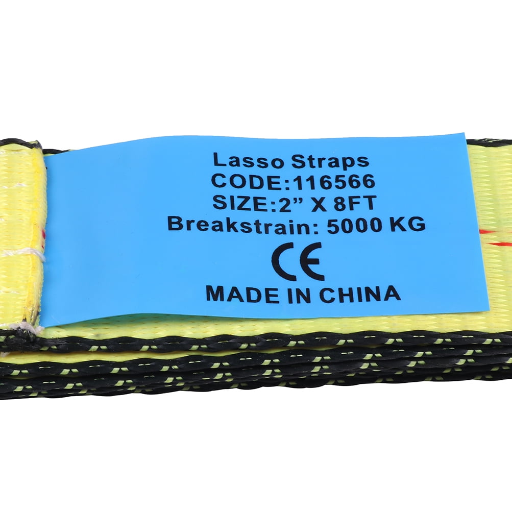 SCITOO - 4set(12x) Lasso Wheel Lift Straps 2" Ratchets J Finger Hooks Tow Truck Tie Down
