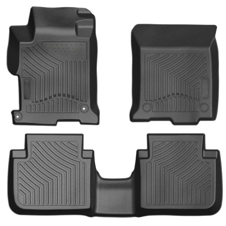 Car Floor Mats,3PCS Front & Rear TPE Mats for 2013-2017 Honda Accord Sedans All Weather Protection Custom Floor Liners Black