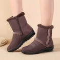 thumbnail image 5 of Gyexs Womens Winter Snow Boots Lined Warm Waterproof Side Zip Ankle Boots Non Outdoor Booties Comfortable Shoes Brown Size 7.5, 5 of 7