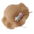 thumbnail image 3 of KAKOWELY 1 sombrero de paja tejido para niños, para verano, playa, protección solar, para exteriores, 3 of 5