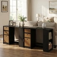 thumbnail image 2 of Furinno JAYA 40-Inch Black 3 Fabric Drawers Entryway Table. Espresso, 2 of 5