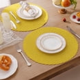 thumbnail image 4 of MeyJey 15" Braid Round Placemat Set of 6, Large Cotton Woven Non-Slip Placemat Set of 6 Heat Resistant Placemat 6 Piece, Yellow, 4 of 11