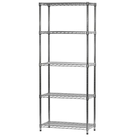 

Chrome Wire Shelving with 5 Shelves - 14 d x 30 w x 96 h (SC143096-5)