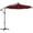 Wine Red, variant on Outsunny 10ft Outdoor Cantilever Umbrella with Solar Lights, Banana Umbrella with Adjustable Angle for Patio, Backyard, Navy Blue