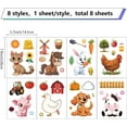 thumbnail image 2 of 8 Sheets Animal Window Clings Farm Cattle Chickens Pigs Wall Decals Window Stickers Peel and Stick PVC Waterproof Adhesive Decor for Bedroom Living Room Bath Dorm 1set, 2 of 6