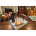 thumbnail image 5 of Glossy White Acrylic Serving Tray with Handles-Lucite Tray for Ottoman,Coffee Table, Breakfast, Tea, Food, Butler - Decorative Tray (10x15x2H Inch with, White), 5 of 6