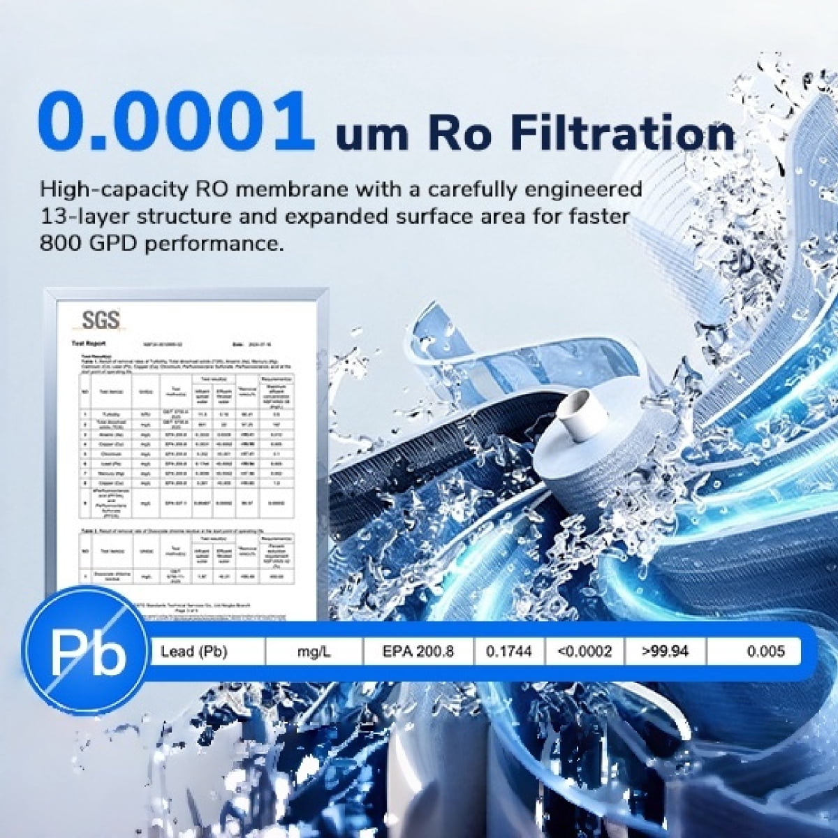 Ecoviva 800GPD Alkaline Tankless RO System, 9-Stage Reverse Osmosis 3:1 Filtration