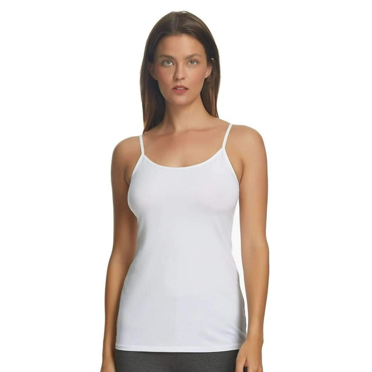 Felina Cotton Modal Womens Cami - Adjustable, Seamless Cotton Tank Top for  Women (3-Pack) (Nude White Grey, Small)
