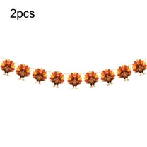 FeiFu 2 Pieces Thanksgiving Banners Decoration Autumn Party Wreath Pumpkin Sunflower Maple Leaf Turkey Autumn Holiday Decoration for Party Wall Decor