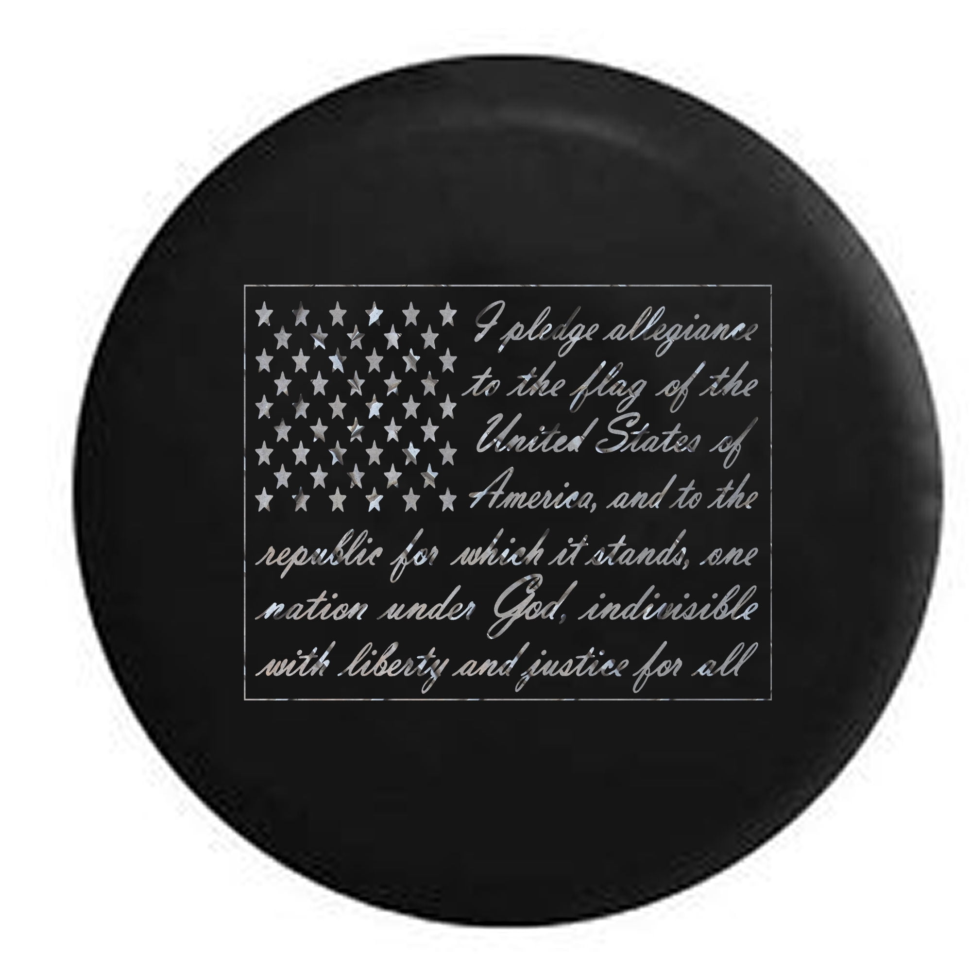 Pledge of Allegiance American Steel Spare Tire Cover for Jeep RV 30 Inch 