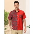 thumbnail image 2 of Camisa a cuadros de verano Lars Amadeus para hombre rojo verde XXL, 2 of 6