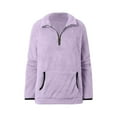 thumbnail image 5 of Shadoumai Sherpa Fleece Quarter Zip Pullover For Women Long Sleeve Fluffy Soft Sweaters Jacket Plus Size Winter Coats With Pockets, 5 of 6