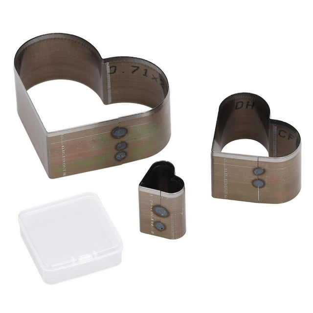 3Pcs Heart Shape Leather Cutting Dies Hollow Punching Tool with Storage Box for DIY Leather Craft