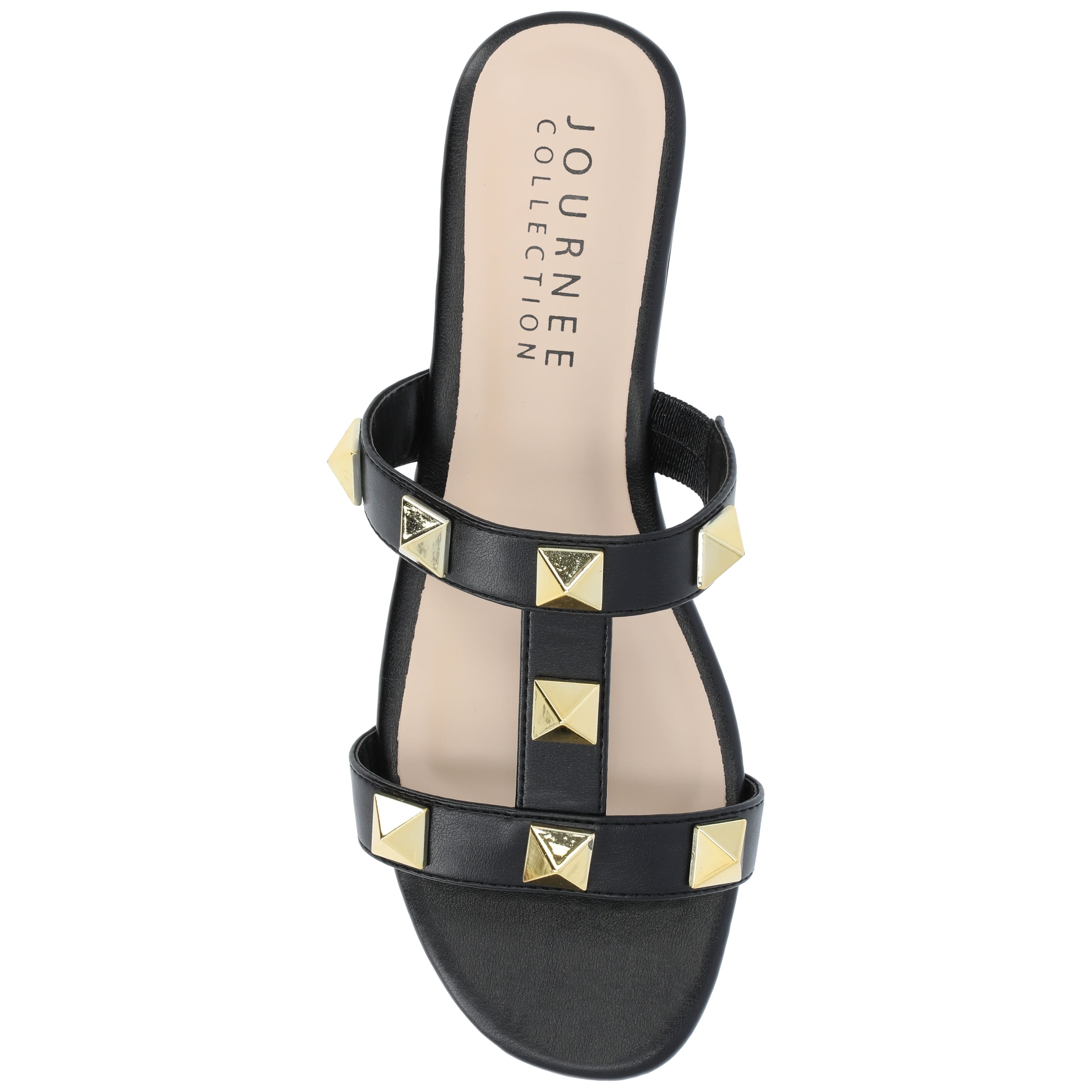Journee Womens Kendall Studded Slide Flat Sandals