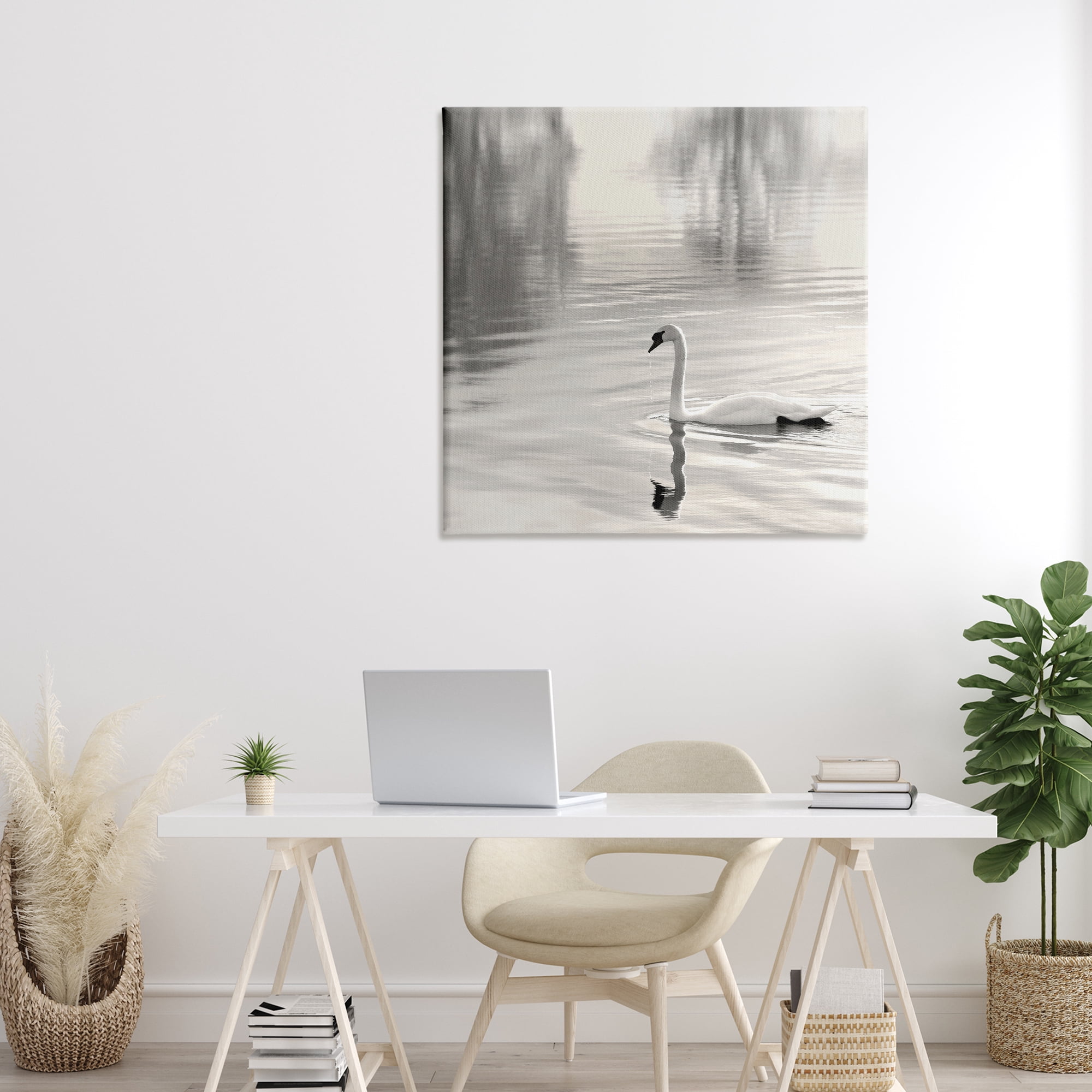 Stupell Industries Morning Sunlit Swan Canvas Wall Art, design by Nicholas Bell