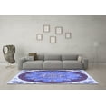thumbnail image 3 of Ahgly Company Indoor Square Medallion Blue Traditional Area Rugs, 6' Square, 3 of 4