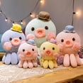 thumbnail image 2 of 2023 Simulation / Cute / Soft / Octopus Plush Toy / Q Version Octopus Doll with Round Mouth and Hat / Girl's Holiday Giftpink40cm Deng Xun unisex, 2 of 2
