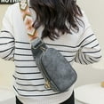 thumbnail image 3 of WIZUTIZ Women Chest Bag Sling Bag Small Crossbody Leather Satchel Daypack For Lady Shopping Travel Fashion Shoulder Strap for Womens Chest Bags Womens Messenger Bags Solid Bags Easy Gray, 3 of 4