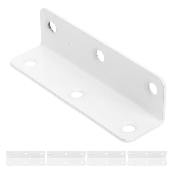 Hemoton 5pcs Heavy Duty Stainless Steel Corner Bracket 90 Degree L Shape Bracket For Wood Shelves Furniture Garden Bed Gate Metal Angle Bracket For Cooktop And Elevator White