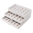 thumbnail image 3 of Milageto Jewelry Organizer Box Elegant Jewelry Holder for Rings Bracelet Vanity Table Beige, 3 of 7