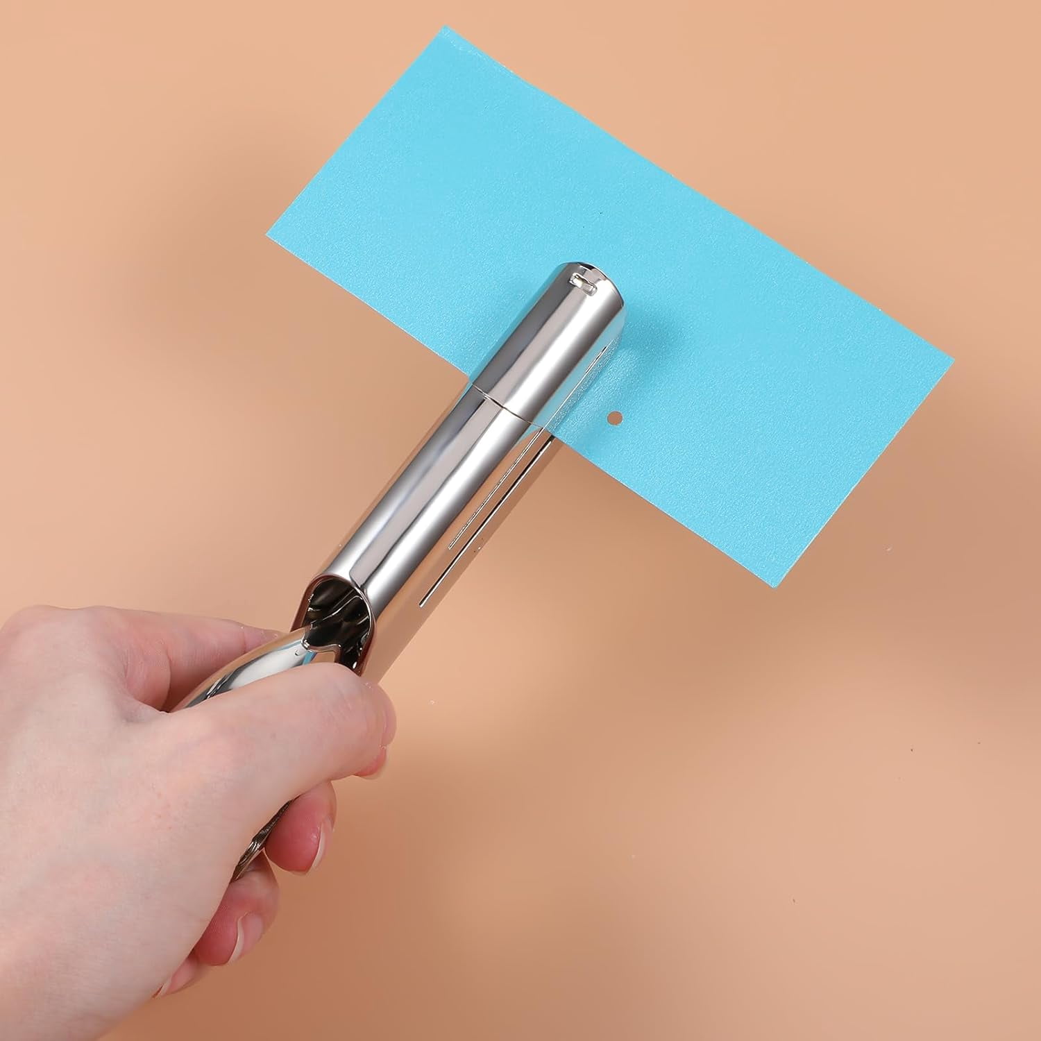 ABPETE 1/8 inch Hole Punch,Single Hole Punch Heavy Duty Hole Punches Paper Punch Portable Hand Held Long Hole Punch Small Hole Puncher Single for Tags Paper Cards Plastic Cardboard (1/8''-3MM Hole)