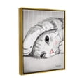 thumbnail image 4 of Stupell Industries Sleepy Cat Portrait Animals & Insects Painting Gold Floater Framed Art Print Wall Art, 17 x 21, 4 of 10