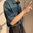 thumbnail image 5 of Dream Lifestyle Men Shirt Turn-down Collar Breathable Polyester Casual Shirt Men Summer Loose Top Birthday Gift, 5 of 7