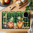 thumbnail image 2 of St. Patrick's Day Placemats Set of 4, Lucky Shamrocks Harp Beer Farmhouse Plaid Placemats for Dining Table, Place Mats for Kitchen Tabletop, Waterproof Wipeable Dining Table Mats Set, 2 of 9