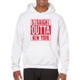 thumbnail image 5 of Straight Outta New York - New York New Jersey Football Hometown Pride Hoodie - X-Large - White w/Red Print, 5 of 6