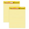 Post-it® Super Sticky Easel Pad, 25 in. x 30 in. Sheets, Yellow Paper with Lines, 30 Sheets/Pad, 2 Pads/Pack