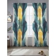 thumbnail image 2 of Turquoise Yellow Abstract Sheer Curtains 96 Inch Length 2 Panels Set, Teal Modern Smear Artwork Voile Window Treatment Semi Sheer Long Curtains Drapes for Bedroom/Living Room/Kitchen 52"x96"x2, 2 of 7