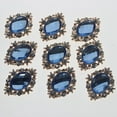 thumbnail image 2 of Rongfmy 10x Flat Back Crystal Rhinestones Button Embellishment Cabochon Bead Light Blue 30x25mm, 2 of 9