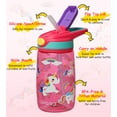 thumbnail image 2 of Opard Kids Water Bottle, BPA Free Tritan 13.5oz Water Bottle with Leakproof Lid, Straw & Carrying Loop for Toddlers, 2 of 7