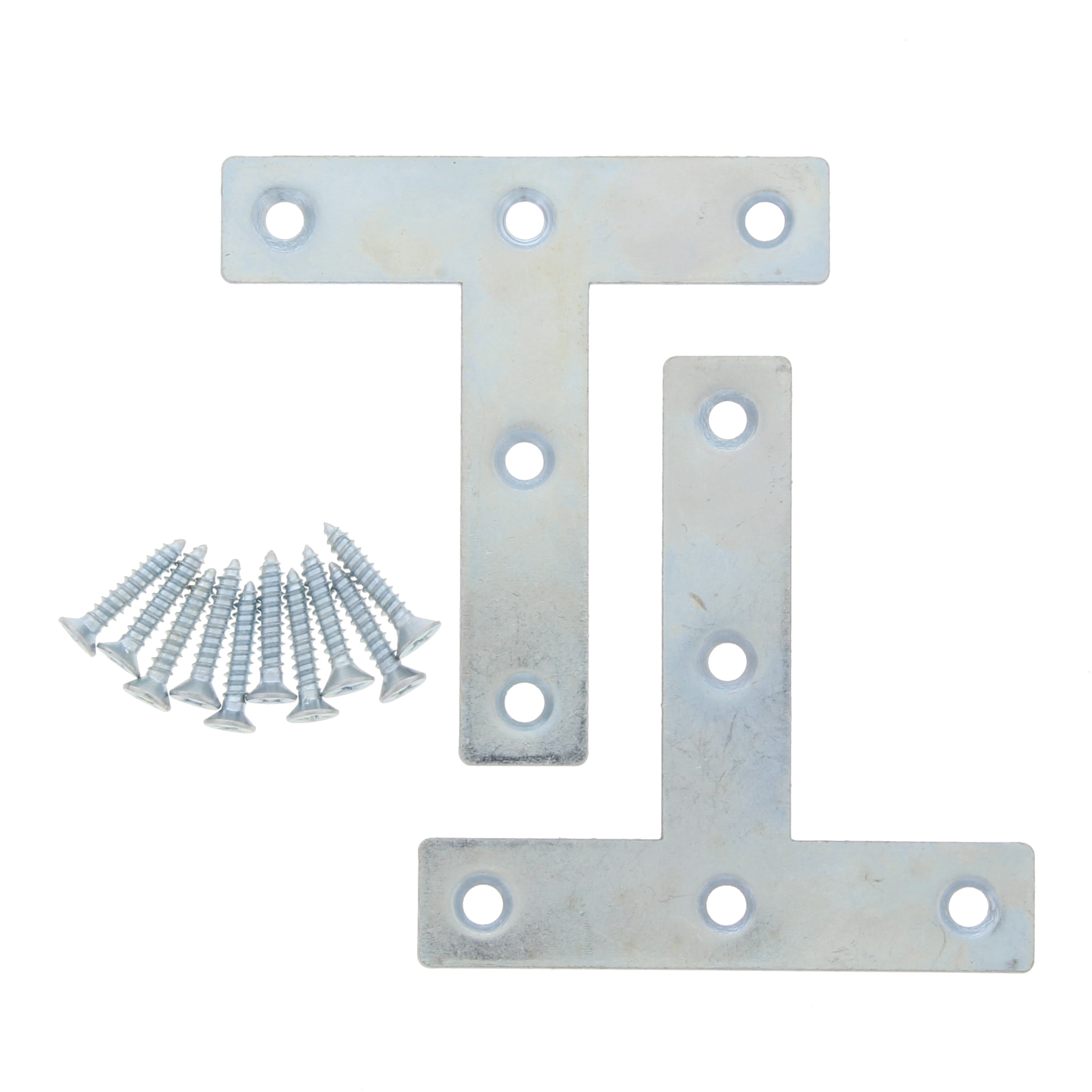 Bulldog Hardware 3 in. x 3 in. T Plate, Zinc Plated, 2 Pack