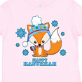 thumbnail image 4 of Inktastic Happy Hanukkah with Fox and Snowflakes Boys or Girls Toddler T-Shirt, 4 of 5
