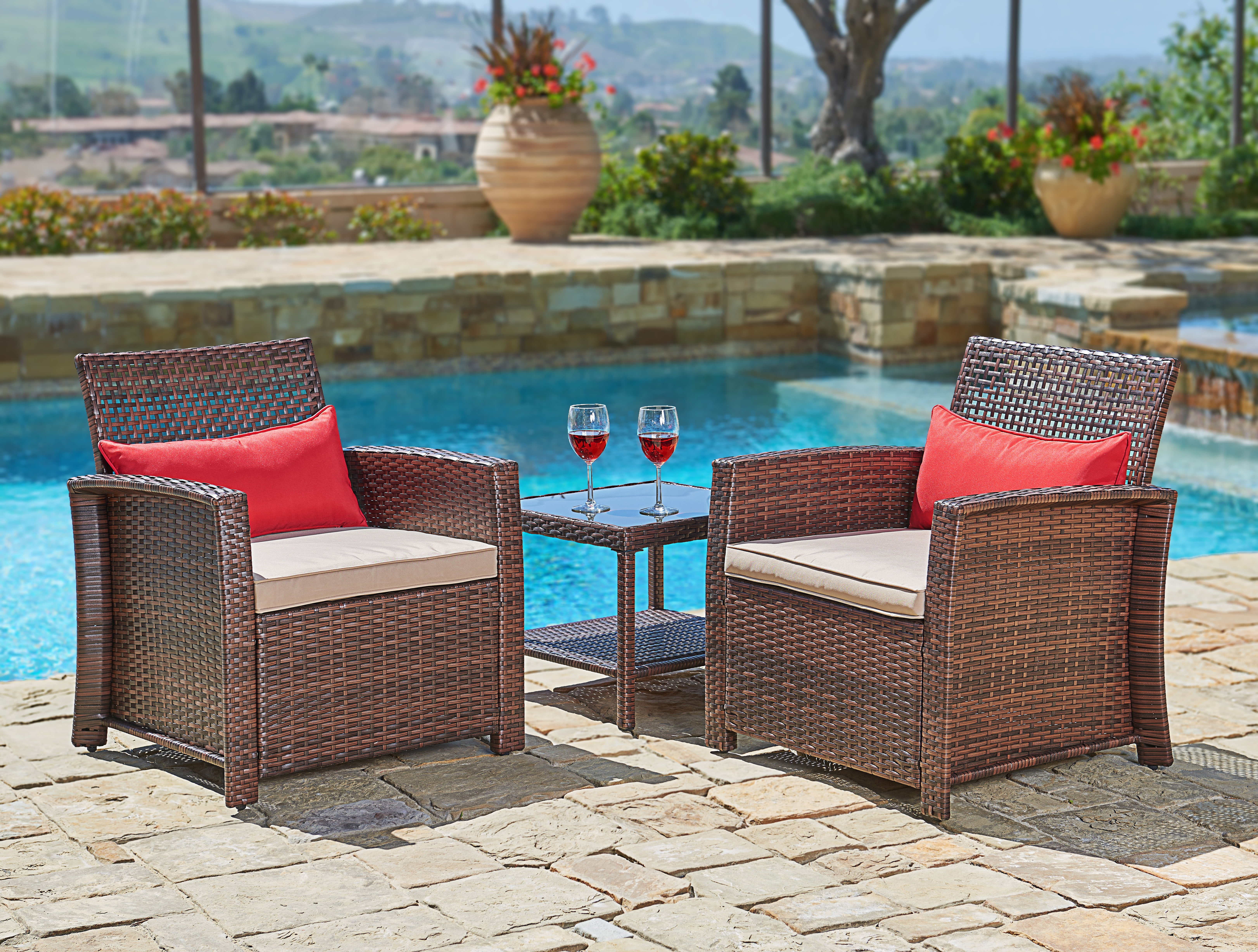 Suncrown Outdoor Furniture Wicker Chairs With Glass Top Table 3 Piece Set All Weather Thick Durable Cushions Washable Covers Porch - Best All Weather Outdoor Patio Furniture Suncrown Outdoor Furniture Wicker Chairs With Glass Top Table 3 Piece Set All Weather Thick Durable Cushions Washable Covers Porch - Best All Weather Outdoor Patio Furniture