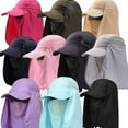 thumbnail image 2 of FNNMNNR Women & Men Outdoor Sun Hat UV Protection Fishing Hiking Caps with Face Neck Flap Cover UPF 50+ Outdoor Sportswear Accessories Light Grey, 2 of 7