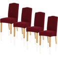 thumbnail image 1 of Stretch Dining Room Chair Slipcovers Spandex Fabric Removable Washable Chair Protector Cover for Dining Room, Hotel, Ceremony, Wedding, Party (Wine Knit, 4 Per Set), 1 of 7