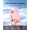thumbnail image 5 of 3 in 1 for Google Pixel 6A Case, with 2 Pack Screen Protector, with Full Camera Cover Protection，Liquid Silicone Slim Shockproof Protective Phone Case [Microfiber Lining] (Pink)…, 5 of 12