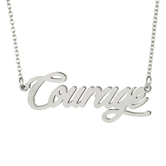 Courage Initial Pendant Necklace Stainless Steel Jewlery Graduation Gifts