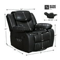 thumbnail image 2 of Faux Leather Recliner Chair Rocking Swivel Reclining Chair Wide Home Theater Seat for Living Room Black, 2 of 6