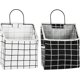 thumbnail image 1 of 2pcs Wall Hanging Storage Bag, Waterproof Over The Door Closet Organizer With Metal Frame, Stylish Hanging Pocket Linen Cotton Pouch Box Containers F, 1 of 4