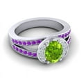 thumbnail image 3 of 2.35 Ct Oval Cut Peridot & Amethyst Gemstone Luxurious Wedding Ring for her Solid 18K White Gold Size 8 by Diamond-Capitals, 3 of 8