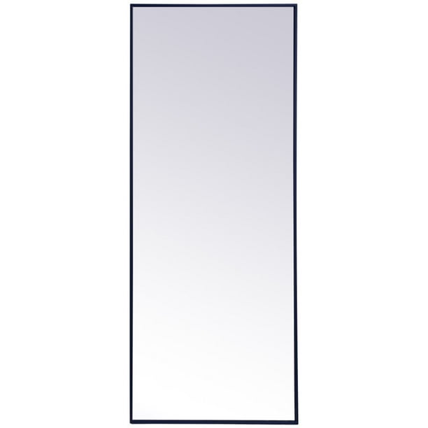 Allora 60 X 24 Mid Century Metal Frame Clear Beveled Mirror In Blue Walmart Com