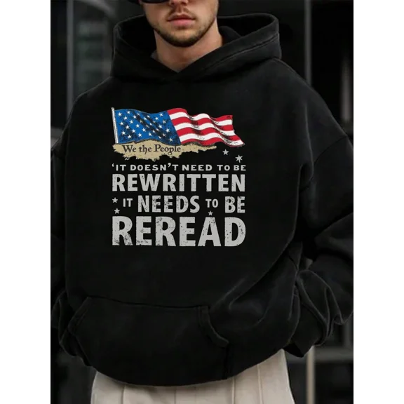 We The People It Does Not Need To Be Rewritten Graphic Pullover Hoodie Shirt for Men & Women, up to Size 5XL