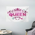 thumbnail image 1 of Queen Tapestry, Girlish Print Fancy Fashion Queen Lettering Floral Heart Shaped Ornaments Cute, Wall Hanging for Bedroom Living Room Dorm Decor, 60W X 40L Inches, Dried Rose Pink, by Ambesonne, 1 of 2